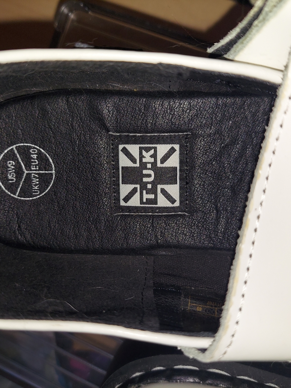 T.U.K Womens Black & White Cat Mary Jane Shoes Size 9 - Picture 12 of 16